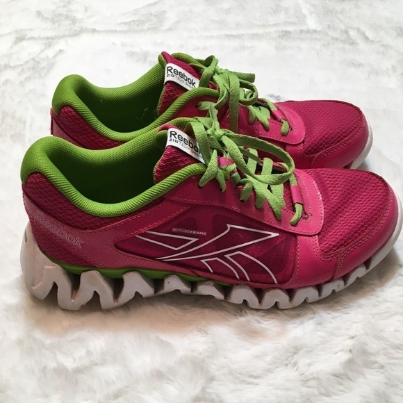 Reebok Zig Tech Shark pink/green sneakers size 6.5 - Picture 1 of 10